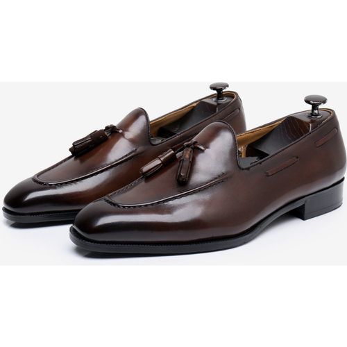 Leather Artwork Men's Loafer Tassel Cowhide Slip On Prom Wedding Shoes - milanoo.com - Modalova