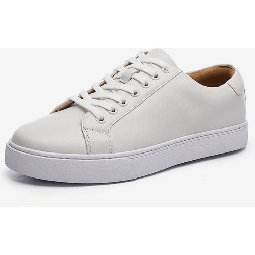 Mens Sneakers Fashion Cowhide Round Toe Basket Sport Shoes - milanoo.com - Modalova