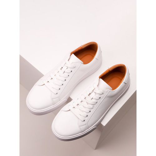 Men's Sneakers Cozy Cowhide Round Toe Basket Sport Shoes - milanoo.com - Modalova