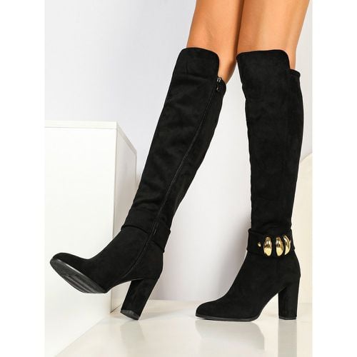 Women's Knee High Boots Designed Chunky Heel Boots - milanoo.com - Modalova