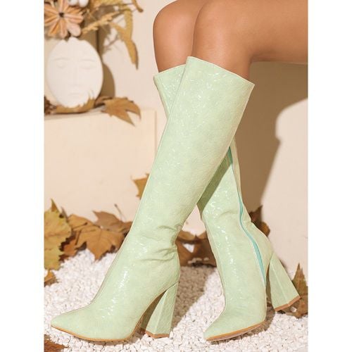 Knee Boots Women's Chic Chunky Heel Knee-High Boots - milanoo.com - Modalova