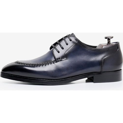 Dress Shoes For Men Stylish Peep Toe Leather Lace Up Derby Prom Wedding Formal Shoes - milanoo.com - Modalova