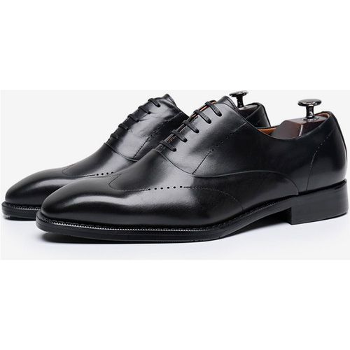 Dress Shoes For Men Fashion Square Toe Cowhide Leather Brogue Derby Formal Wedding Shoes - milanoo.com - Modalova