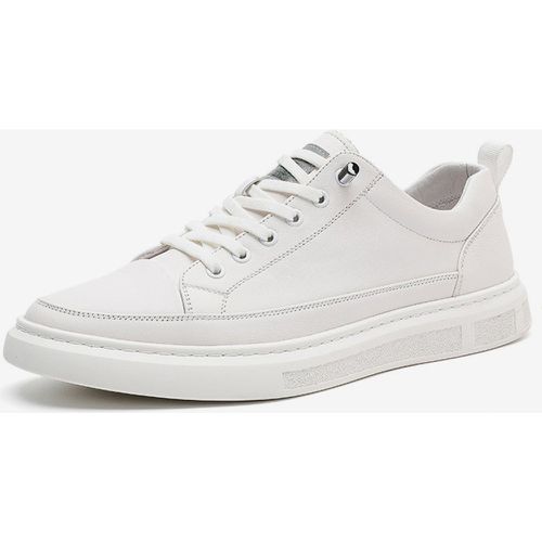 Mens Sneakers Comfy Cowhide Round Toe Basket Sport Shoes - milanoo.com - Modalova