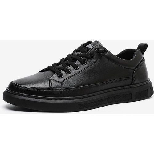 Mens Sneakers Comfy Cowhide Round Toe Basket Sport Shoes - milanoo.com - Modalova