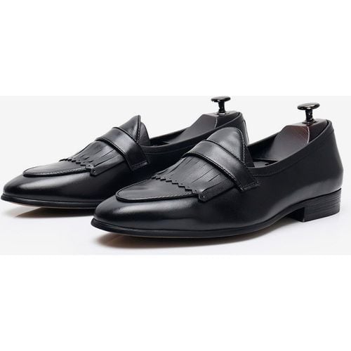 Men's Loafer Leather Artwork Slip On Prom Formal Wedding Shoes - milanoo.com - Modalova