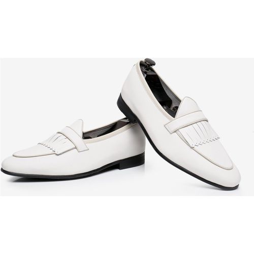 Men's Loafer Leather Artwork Slip On Prom Formal Wedding Shoes - milanoo.com - Modalova