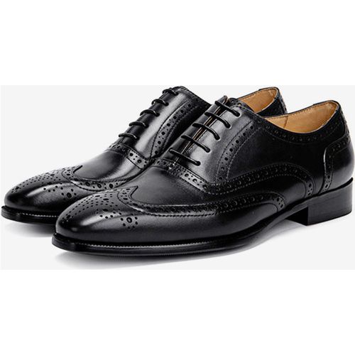 Dress Shoes For Man Quality Square Toe Leather Brogue Derby Formal Wedding Shoes - milanoo.com - Modalova