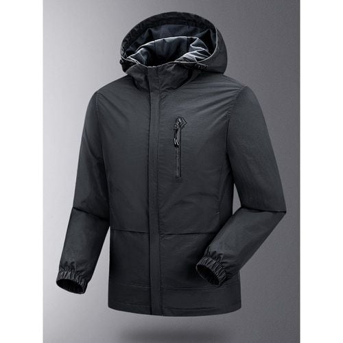 Men's Hooded Zipper Casual Waterproof and Windproof Outdoor Jackets - milanoo.com - Modalova