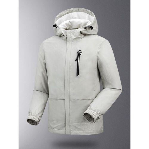 Men's Hooded Zipper Casual Waterproof and Windproof Outdoor Jackets - milanoo.com - Modalova