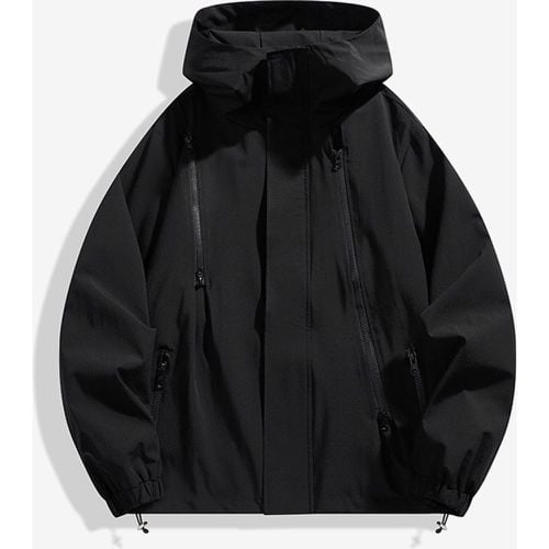 Men's Hooded Casual Zipper Loose Outdoor Jacket - milanoo.com - Modalova