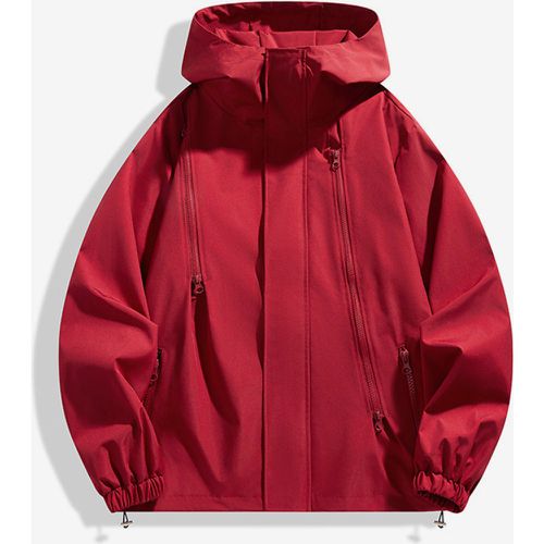 Men's Hooded Casual Zipper Loose Outdoor Jacket - milanoo.com - Modalova