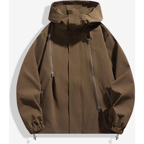 Men's Hooded Casual Zipper Loose Outdoor Jacket - milanoo.com - Modalova