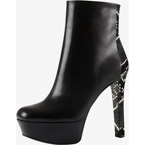 Black Platform Ankel Boots Round Toe High Heel Booties - milanoo.com - Modalova