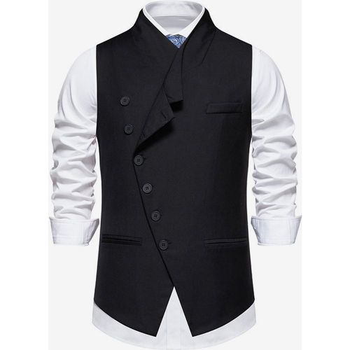 Men's Suit Vest Wedding Party Oblique Single Breasted Vest - milanoo.com - Modalova