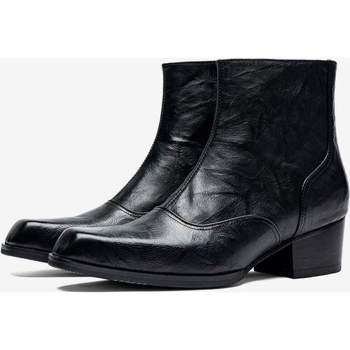 Men's Chelsea boots Cowhide Chic Short Ankle Boots - milanoo.com - Modalova