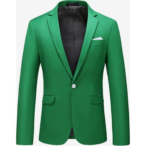 Men's Blazer Suit Jacket Khaki Slim Fit One Button Blazer Elegant Wedding Chic Jacket - milanoo.com - Modalova