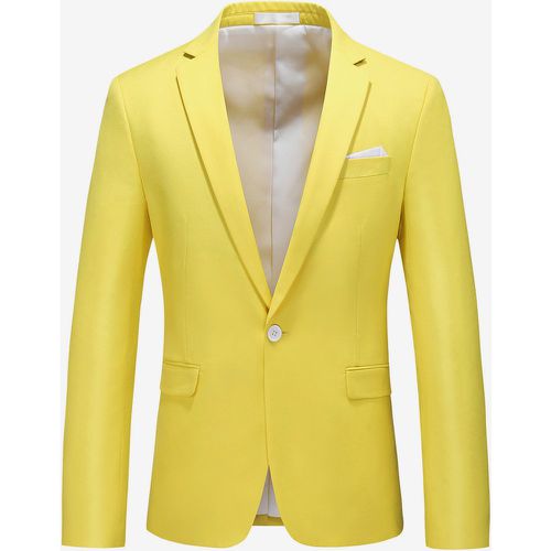 Men's Blazer Suit Jacket Khaki Slim Fit One Button Blazer Elegant Wedding Chic Jacket - milanoo.com - Modalova