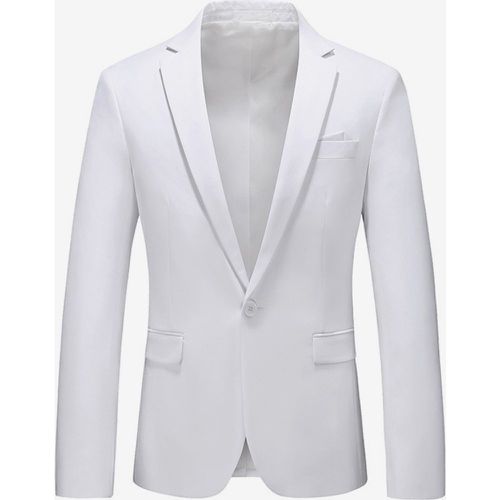 Men's Blazer Suit Jacket Khaki Slim Fit One Button Blazer Elegant Wedding Chic Jacket - milanoo.com - Modalova