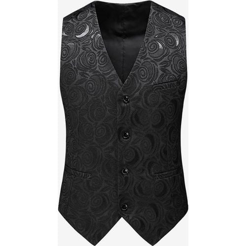 Men's Slim Fit Plus Size Suit Vest Sleeveless Wedding Breathable Waistcoat with Buttons - milanoo.com - Modalova