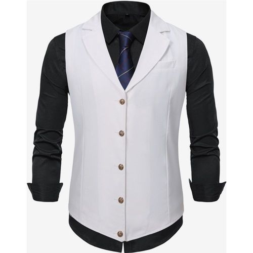 Men's Dress Vests Wedding Formal Ceremony Turn Down Collar Buttons Casual Suit Vest - milanoo.com - Modalova