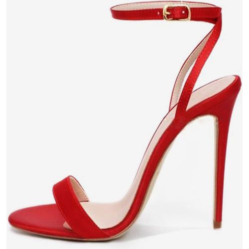 Women's Heel Sandals Round Toe Stiletto Heel Sandals Silk And Satin - milanoo.com - Modalova