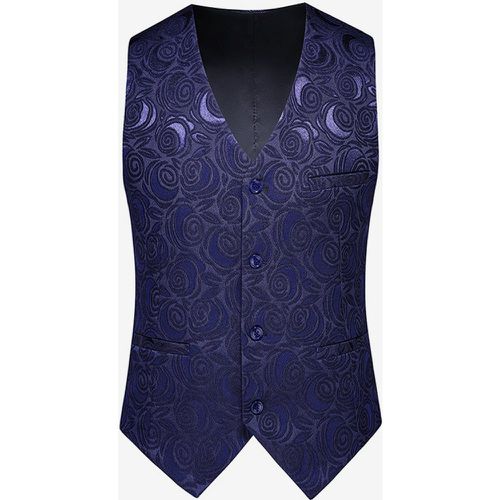 Men's Slim Fit Plus Size Suit Vest Sleeveless Wedding Breathable Waistcoat with Buttons - milanoo.com - Modalova