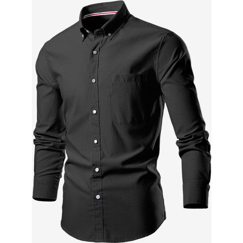 Men's Plus Size Long-Sleeved Shirts Button Down Slim Fit Wedding Shirt - milanoo.com - Modalova