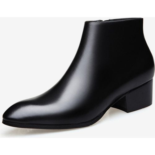 Men's Chelsea Boots Cowhide Chic Short Ankle Boots - milanoo.com - Modalova