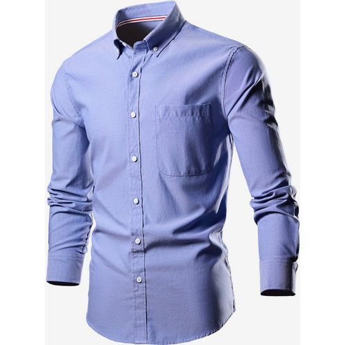 Men's Plus Size Long-Sleeved Shirts Button Down Slim Fit Wedding Shirt - milanoo.com - Modalova