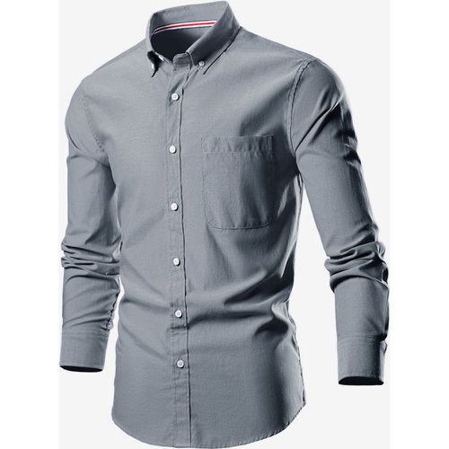 Men's Plus Size Long-Sleeved Shirts Button Down Slim Fit Wedding Shirt - milanoo.com - Modalova