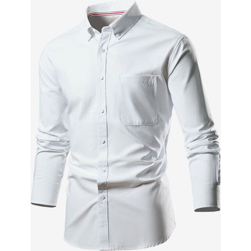 Men's Plus Size Long-Sleeved Shirts Button Down Slim Fit Wedding Shirt - milanoo.com - Modalova