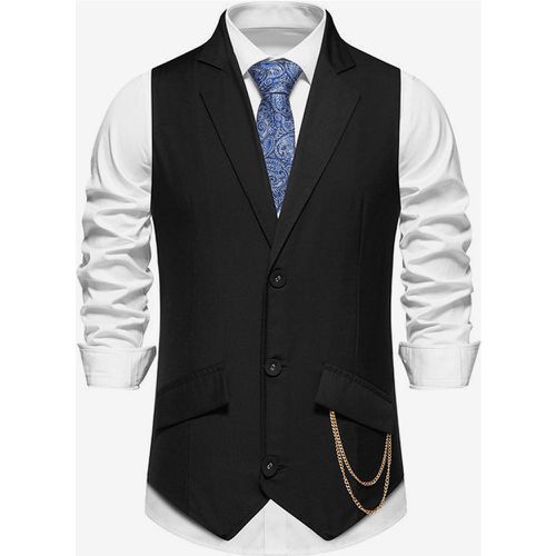 Men's Suit Vest Wedding Party Lapel Chain Vest - milanoo.com - Modalova