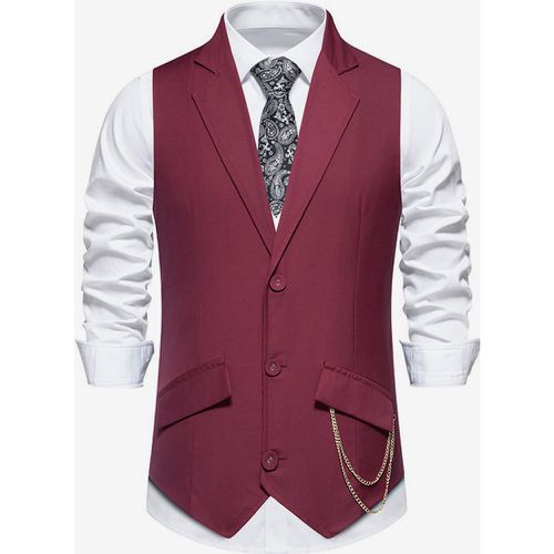 Men's Suit Vest Wedding Party Lapel Chain Vest - milanoo.com - Modalova