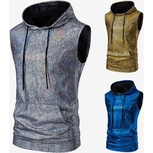 Men's Clothing Tanks T-Shirts & Tanks Casual Tank For Men Punk Hooded Metallic Regular Fit Summer Top - milanoo.com - Modalova