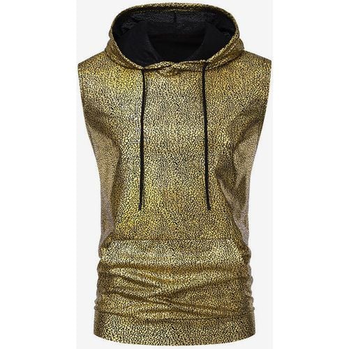 Men's Clothing Tanks T-Shirts & Tanks Casual Tank For Men Punk Hooded Metallic Regular Fit Silver Summer Top - milanoo.com - Modalova