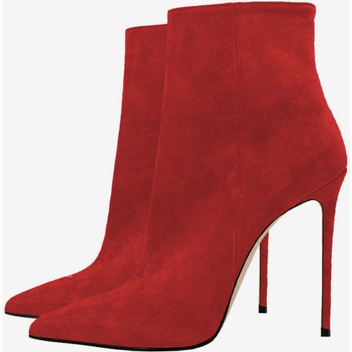 Suede Ankle Boots Pointed Toe Stiletto Heel Booties For Women - milanoo.com - Modalova