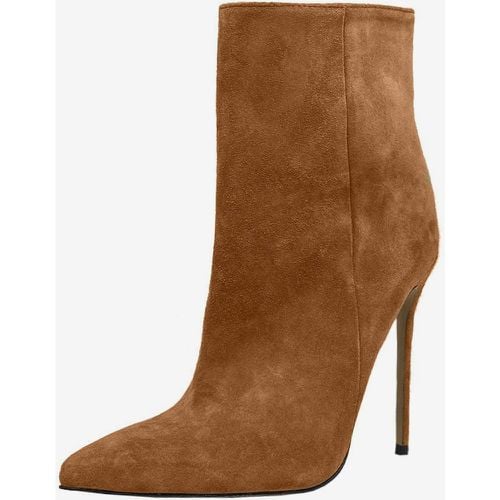 Suede Ankle Boots Pointed Toe Stiletto Heel Booties For Women - milanoo.com - Modalova