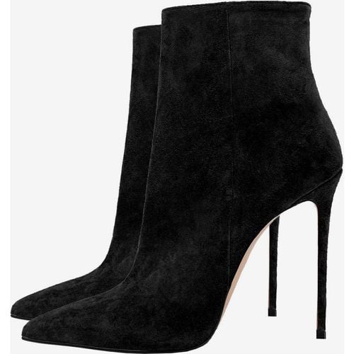 Women Ankle Boots Micro Suede Upper Booties Pointed Toe Stiletto Heel - milanoo.com - Modalova