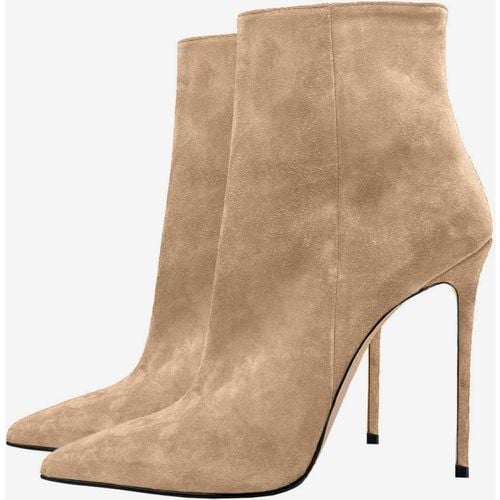 Suede Ankle Boots Pointed Toe Stiletto Heel Booties For Women - milanoo.com - Modalova