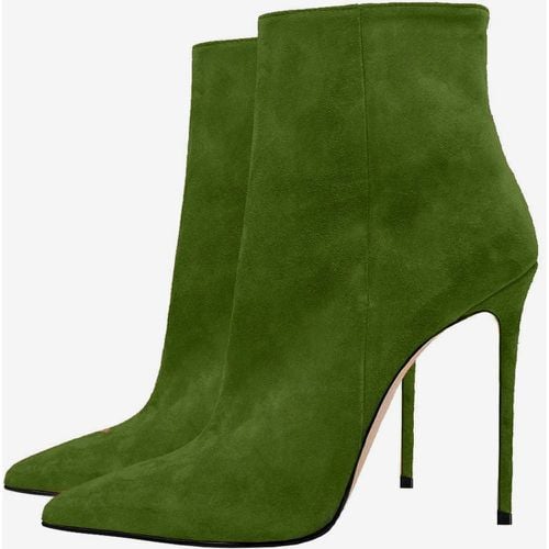 Suede Ankle Boots Pointed Toe Stiletto Heel Booties For Women - milanoo.com - Modalova