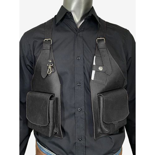 Steampunk Costume Men's Accessory Grommets Handmade Leather Shoulder Bag - milanoo.com - Modalova