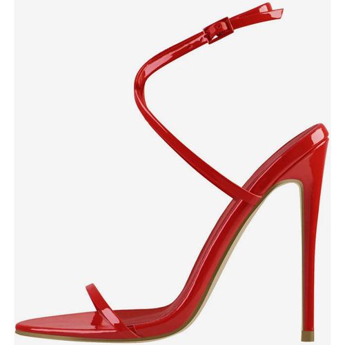 Women's Heel Sandals Round Toe Stiletto Heel PU Leather Sandals - milanoo.com - Modalova