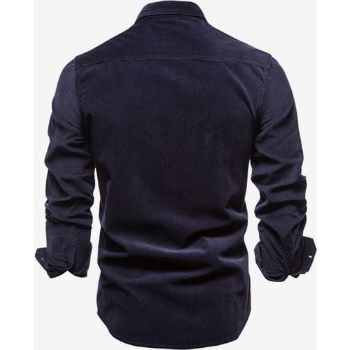 Men's Shirt Cotton Slim Fit Casual Long Sleeve Shirt - milanoo.com - Modalova