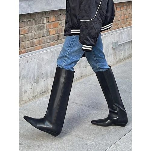 Knee High Boots Square Toe Wedge Heel Boots For Women - milanoo.com - Modalova