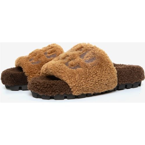 Women's Round Toe Knitting Wool Flat Slide Sandals - milanoo.com - Modalova