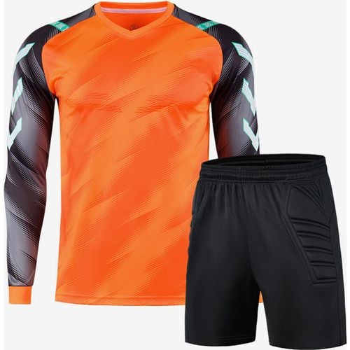 Men's Football Suit Goalkeeper Uniform Adult Breathable Training Jersey Long Sleeves Top and Shorts - milanoo.com - Modalova