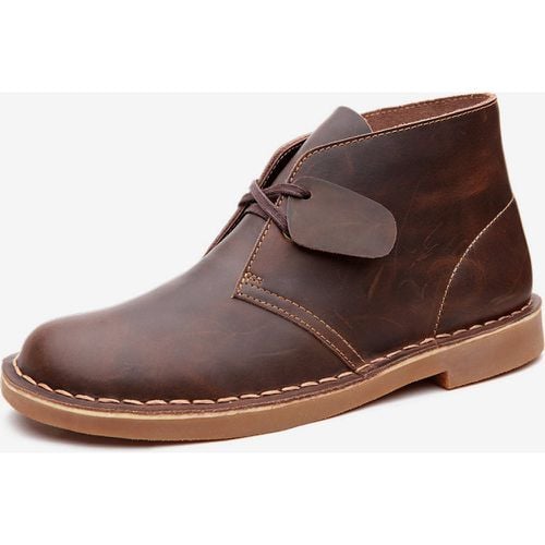 Men's Work Boots Chukka Cowhide Classic Ankle Short Boots - milanoo.com - Modalova