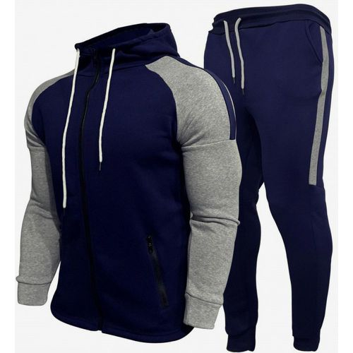 Men's Activewear Men's Athletic Apparel Color Block Black - milanoo.com - Modalova