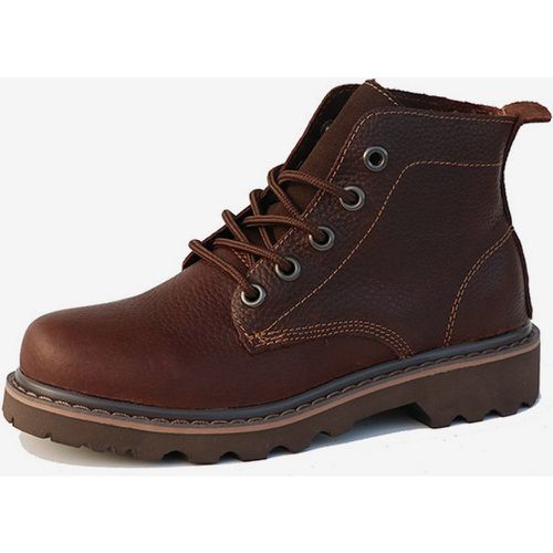 Shoes Men's Shoes Work Boots Men's Boots Cowhide Chic Black - milanoo.com - Modalova